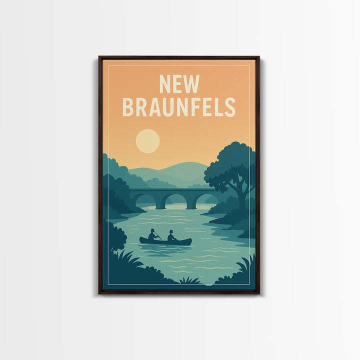 New Braunfels Texas Travel Poster, Canvas Print, Vintage Travel Poster Art, New Braunfels Wall Art, Gift For Travelers, City Travel Prints