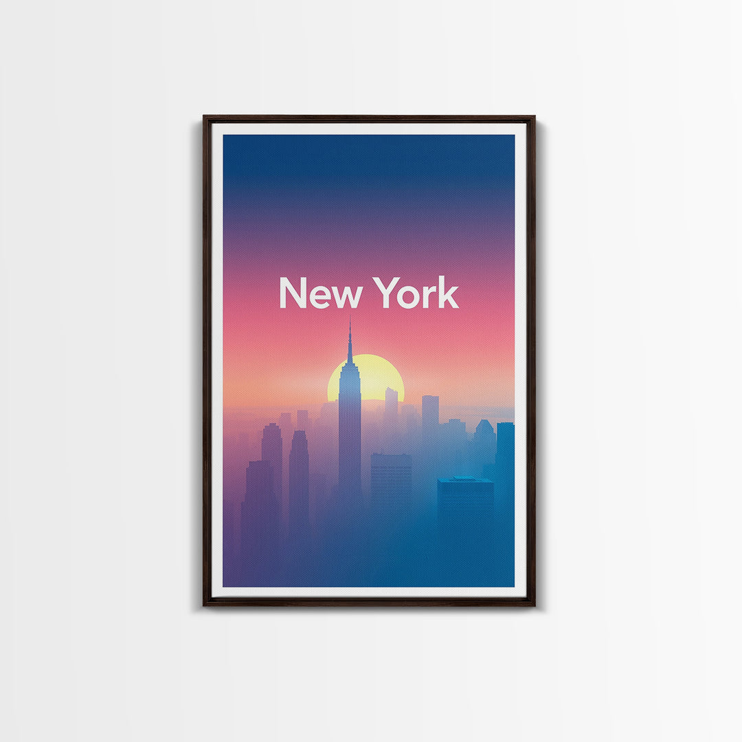 New York Travel Poster, Canvas Print, Mid Century City Wall Art, New York Wall Art, Travel Poster Set, Retro Travel Print, Wanderlust Decor