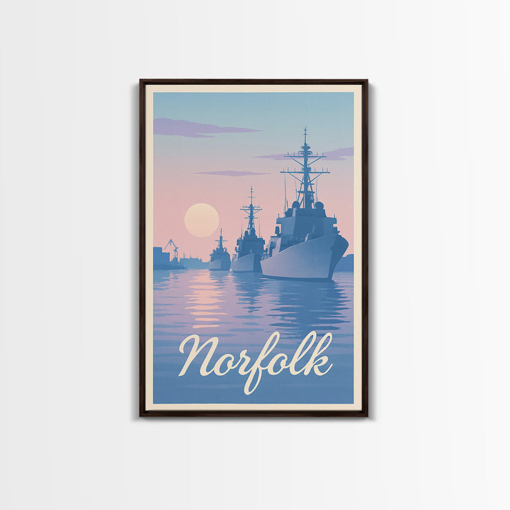 Norfolk Travel Poster, Framed Canvas Print, Classic Travel Poster Art, Norfolk Travel Art, City Art Print, Travel Poster Set, Art Print