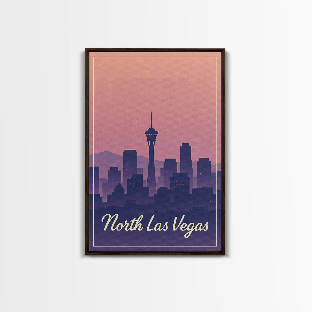 North Las Vegas Travel Poster, Canvas Print, Classic Travel Poster Art, North Las Vegas Art Print, Vintage City Poster, Travel Art Print