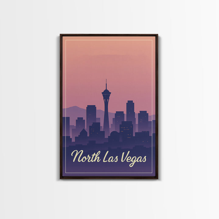 North Las Vegas Travel Poster, Canvas Print, Classic Travel Poster Art, North Las Vegas Art Print, Vintage City Poster, Travel Art Print