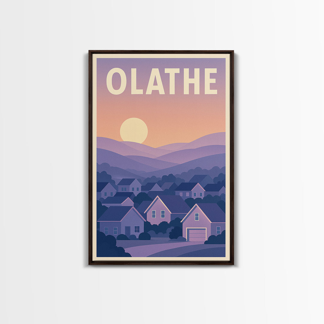 Olathe Kansas Travel Poster, Canvas Print, Vintage Poster Art, Olathe Art Print, Fine Art Print, City Travel Prints, Vintage Travel Art