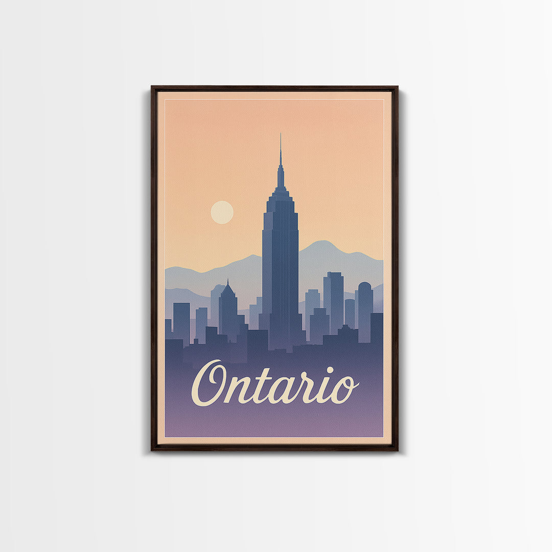 Ontario Travel Poster, Framed Canvas Print, Classic Travel Poster Art, Ontario Wall Art, Vintage City Poster, Gift For Travelers