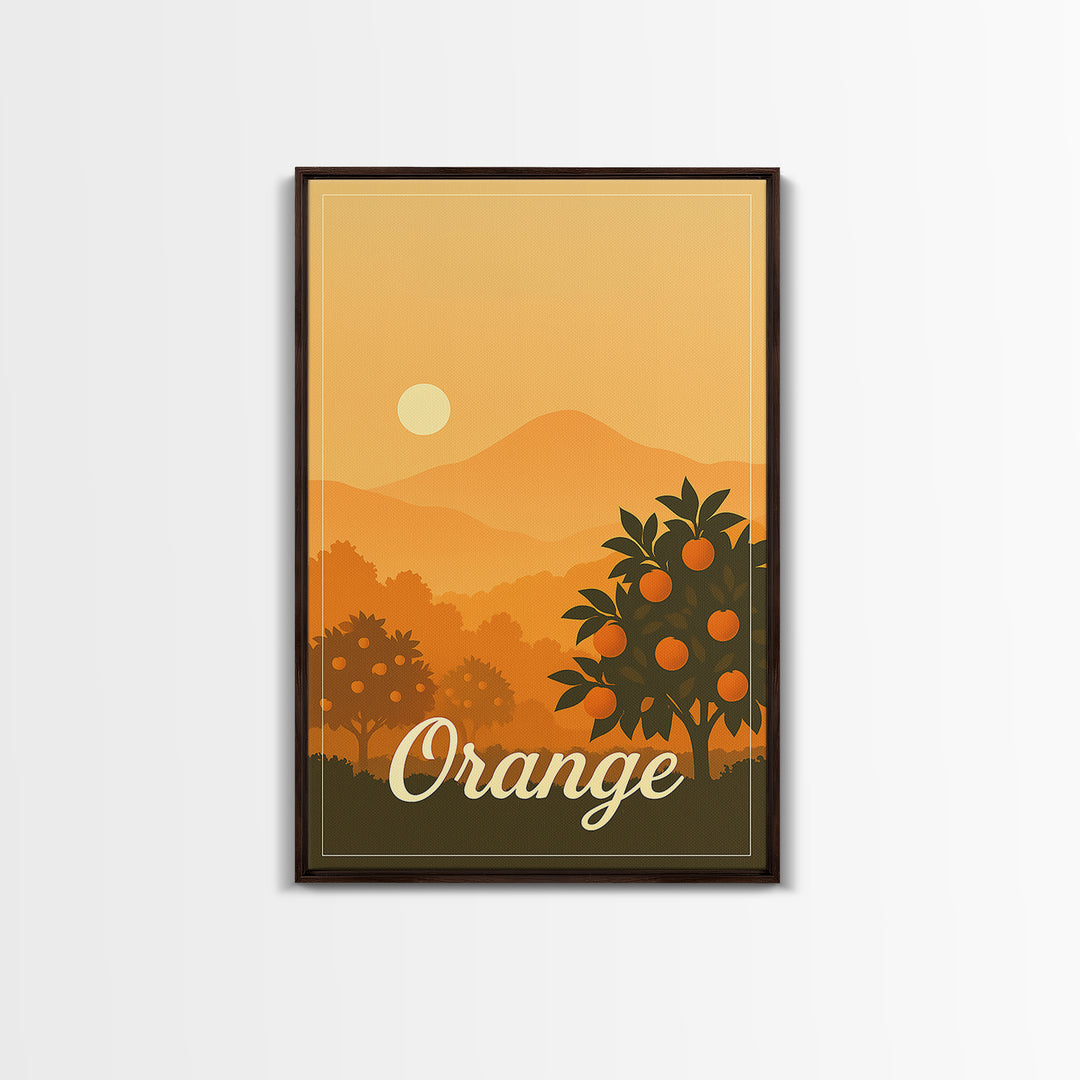 Orange California Travel Poster, Canvas Print, Mid Century City Wall Art, Orange City Art, Wall Art, Eclectic Wall Decor, Wall Art