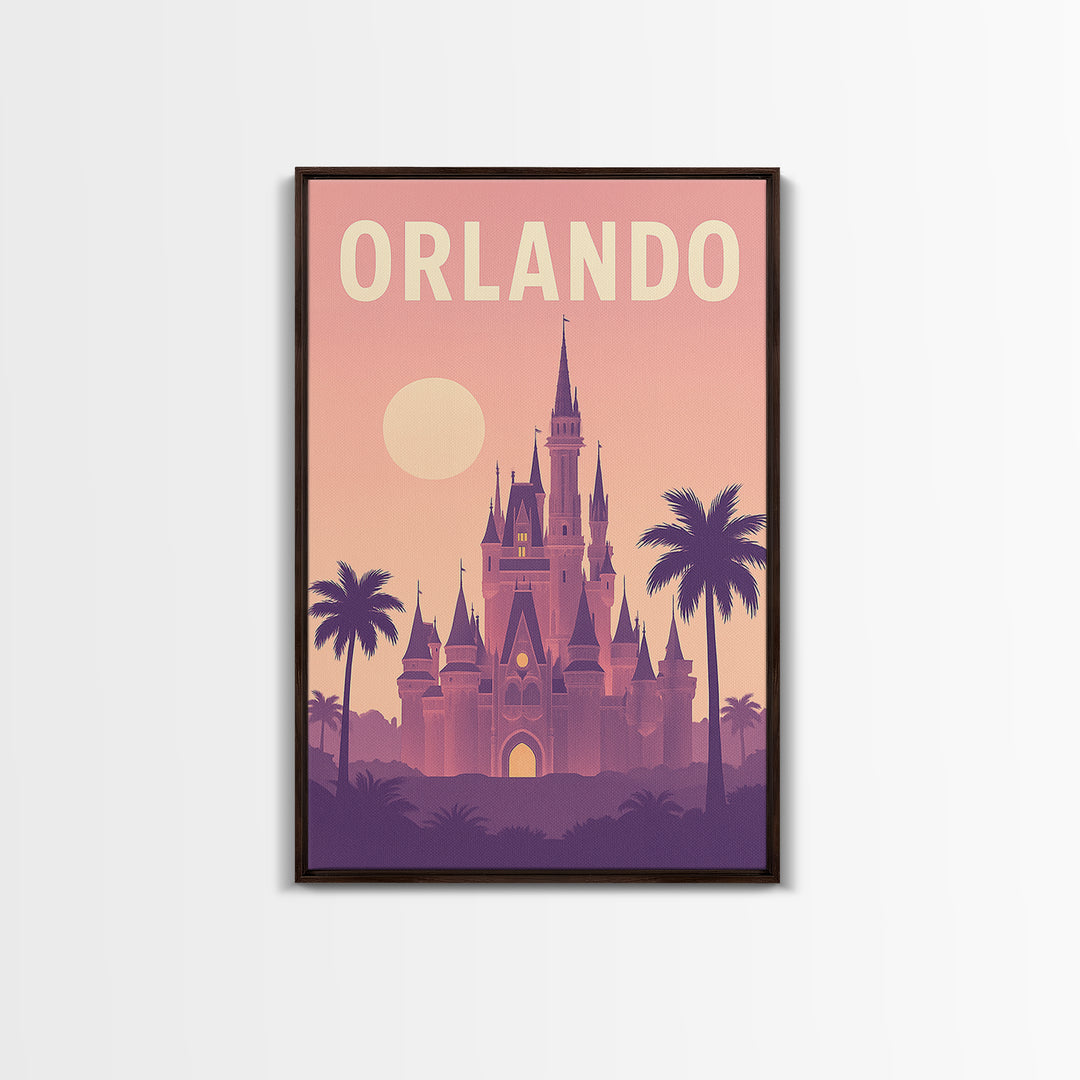 Orlando Florida Travel Poster, Canvas Print, Classic Travel Poster Art, Orlando City Art, City Art Print, Travel Wall Decor, Travel Print