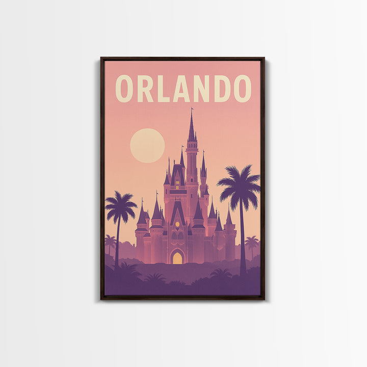 Orlando Florida Travel Poster, Canvas Print, Classic Travel Poster Art, Orlando City Art, City Art Print, Travel Wall Decor, Travel Print