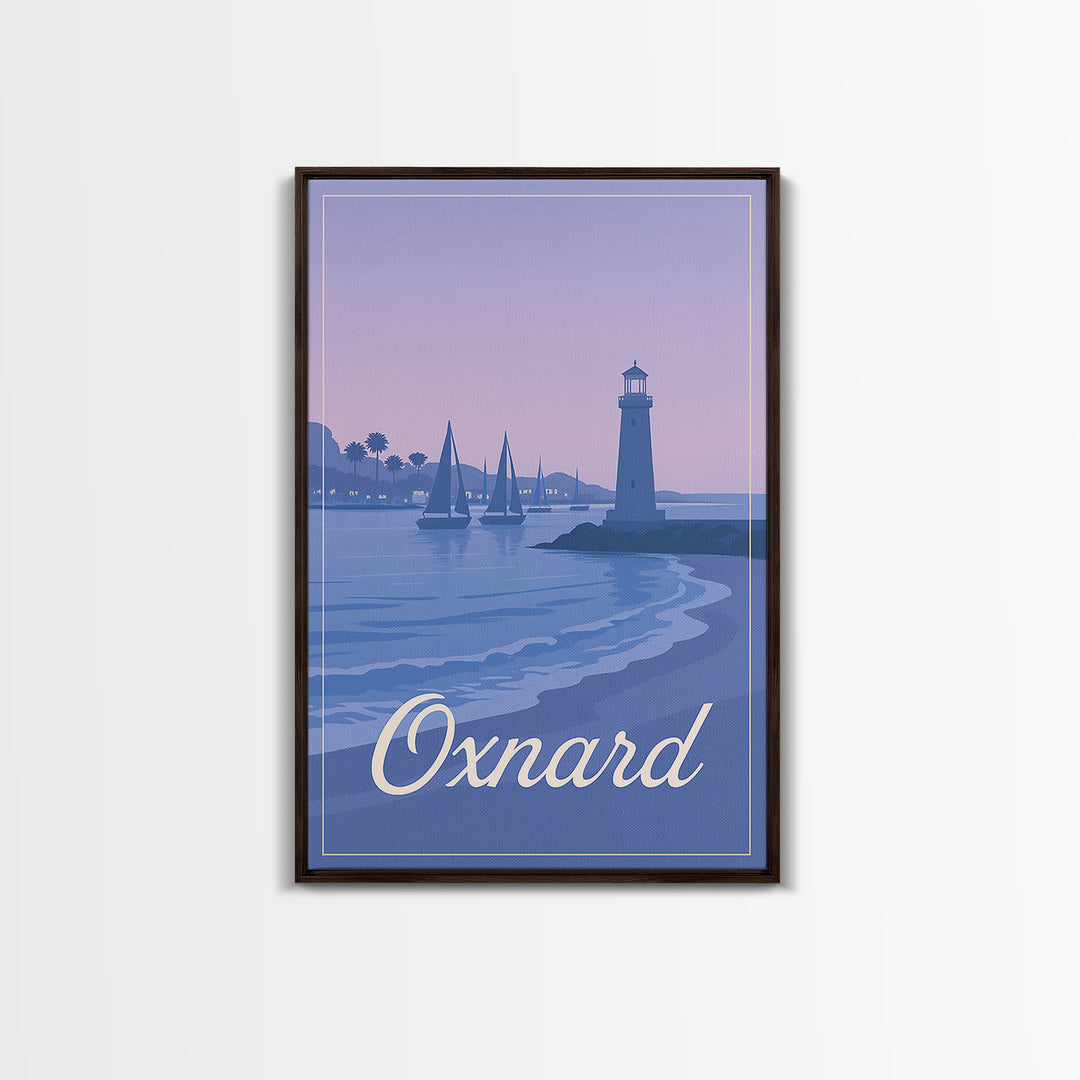 Oxnard Travel Poster, Canvas Print, Mid Century City Wall Art, Oxnard City Art, Travel Wall Art, Travel Poster Set, Wanderlust Decor