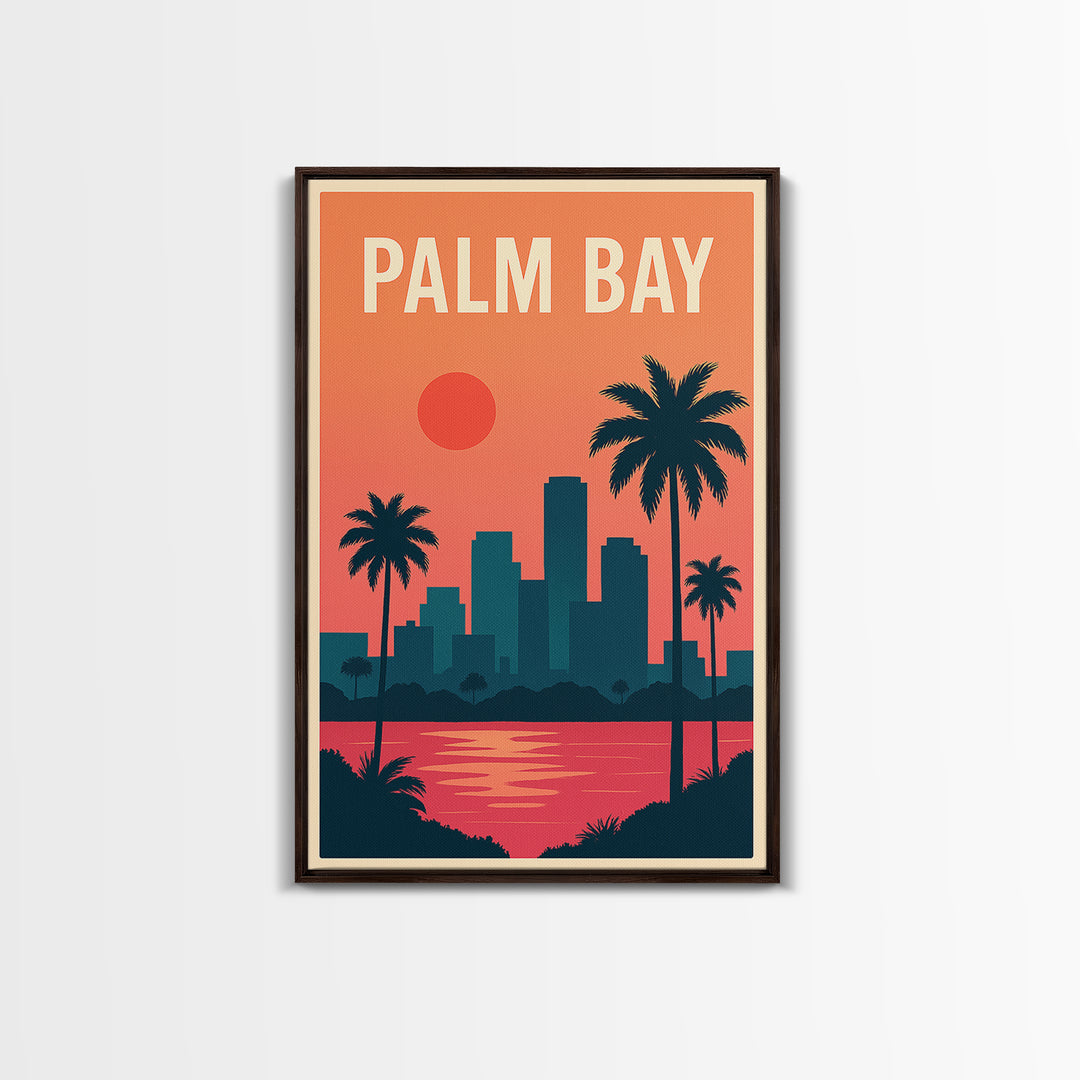 Palm Bay Travel Poster, Canvas Print, Classic Travel Poster Art, Palm Bay Wall Art, Gift For Travelers, Vintage Travel Print, Poster Art