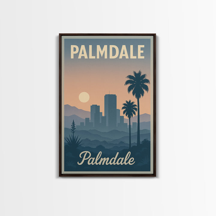 Palmdale Travel Poster, Framed Canvas Print, Vintage Travel Poster Art, Palmdale Art Print, Fine Art Print, Travel Poster Set, Wall Art