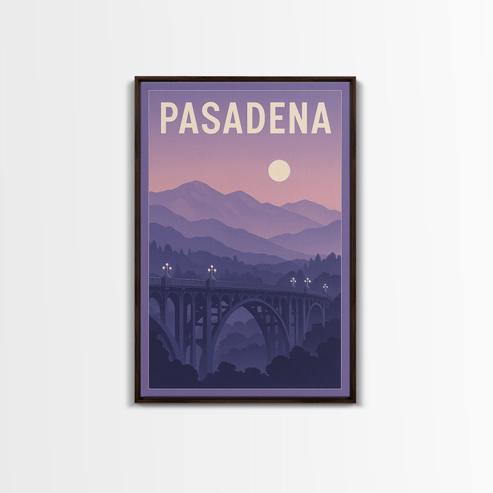Pasadena California Travel Poster, Canvas Print, Mid Century City Wall Art, Pasadena City Art, Travel Print, Vintage City Poster, Wall Art