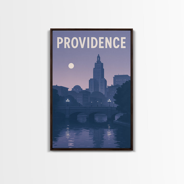 Providence Rhode Island Travel Poster, Canvas Print, Classic Poster Art, Providence Travel Art, Retro Travel Print, Gift For Travelers