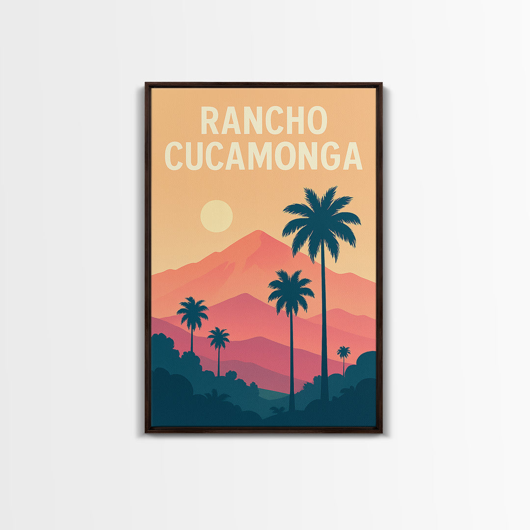 Rancho Cucamonga Travel Poster, Framed Canvas Print, Vintage Travel Po ...