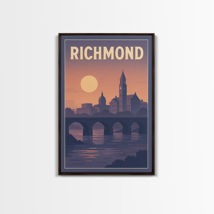 Richmond Travel Poster, Canvas Print, Classic Travel Poster Art, Richmond Travel Art, Modern Wall Decor, Living Room Wall Art, Design 2