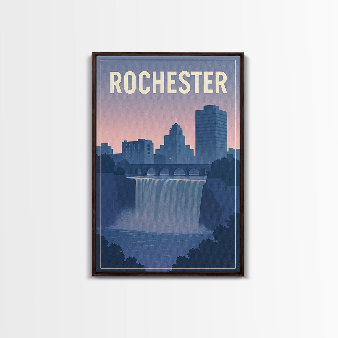 Rochester New York Travel Poster, Canvas Print, Mid Century City Wall Art, Rochester Wall Art, Vintage City Poster, Vintage Travel Art