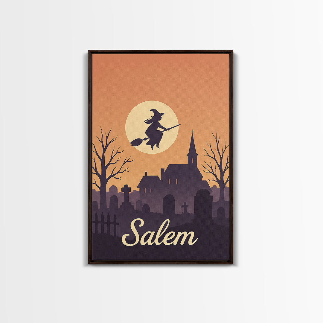 Salem Oregon Travel Poster, Framed Canvas Print, Classic Travel Poster Art, Salem Art Print, Mid Century Wall Art, Vintage City Poster