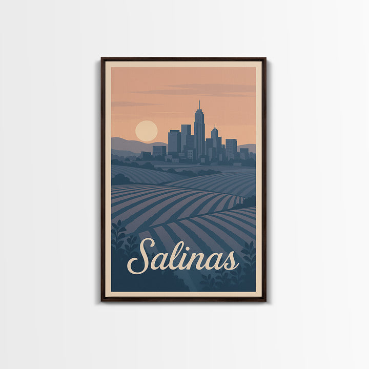Salinas Travel Poster, Framed Canvas Print, Vintage Travel Poster Art, Salinas Wall Art, Travel Poster Art, Travel Poster Set, Wall Art