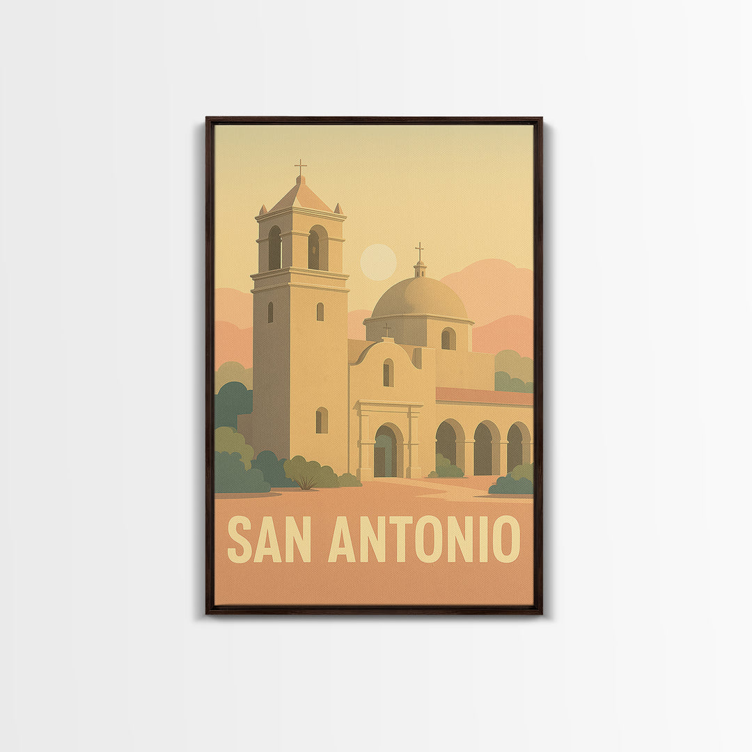 San Antonio Travel Poster, Canvas Print, Mid Century City Wall Art, San Antonio City Art, Vintage City Art, Retro Travel Print