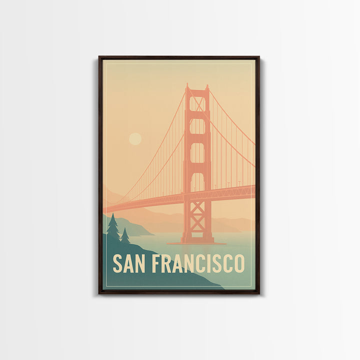 San Francisco Travel Poster, Canvas Print, Vintage Travel Poster Art, San Francisco Travel Art, City Art Print, Travel Wall Art