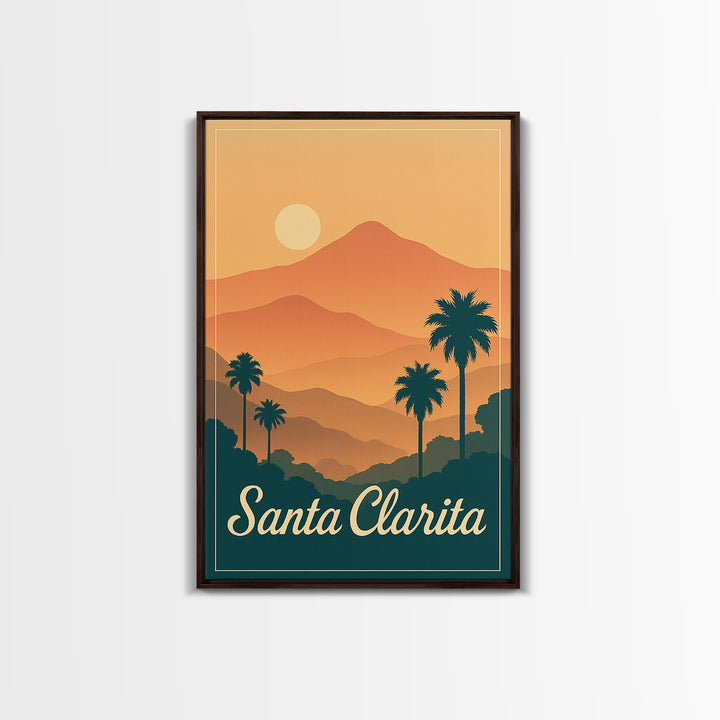 Santa Clarita California Travel Poster, Canvas Print, Classic Travel Poster Art, Santa Clarita Wall Art, Modern Wall Decor, Wall Decor