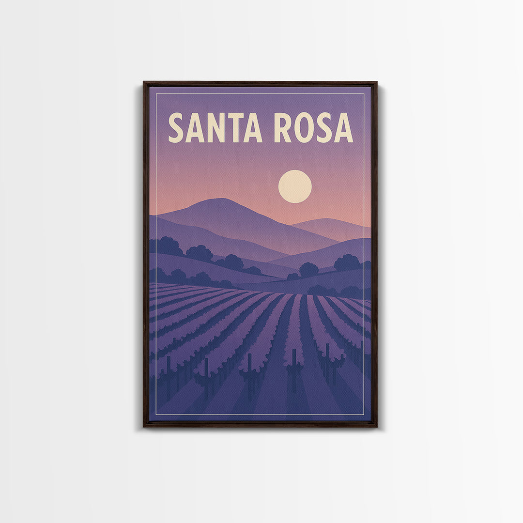 Santa Rosa California Travel Poster, Canvas Print, Classic Poster Art, Santa Rosa Poster Print, Vintage City Poster, Travel Poster Set