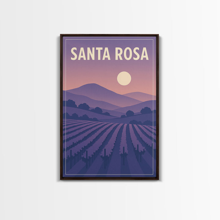 Santa Rosa California Travel Poster, Canvas Print, Classic Poster Art, Santa Rosa Poster Print, Vintage City Poster, Travel Poster Set