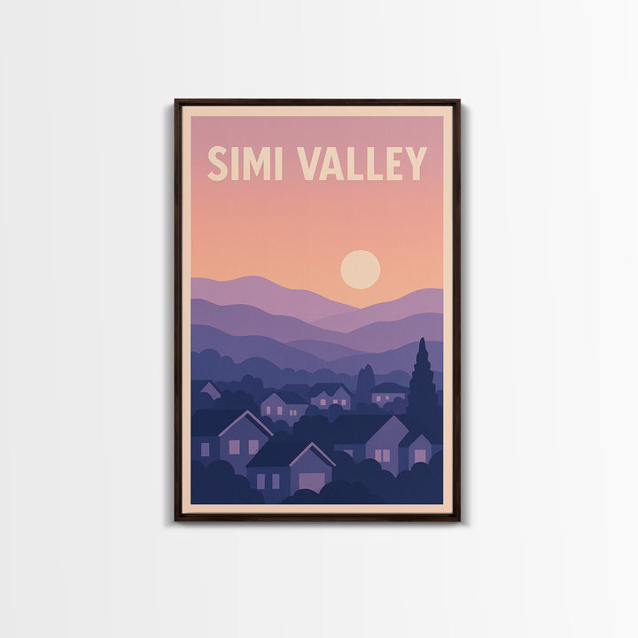 Simi Valley California Travel Poster, Canvas Print, Mid Century City Wall Art, Simi Valley Wall Art, City Art Print, Poster Art, Travel Gift