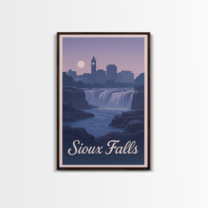 Sioux Falls South Dakota Travel Poster, Canvas Print, Classic Travel Poster Art, Sioux Falls Wall Art, Vintage City Poster, Travel Wall Art