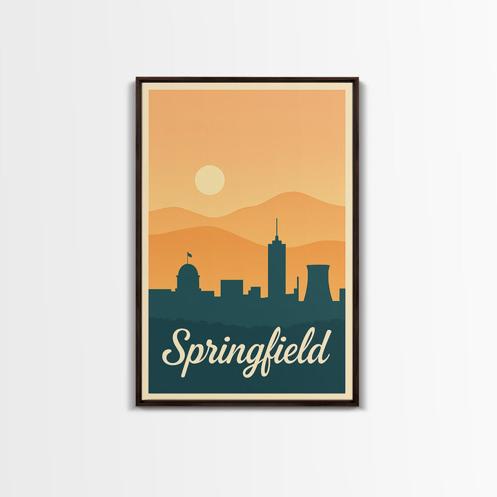 Springfield Missouri Travel Poster, Framed Canvas Print, Vintage Travel Poster Art, Springfield Wall Art, Gift For Travelers, Fine Art Print