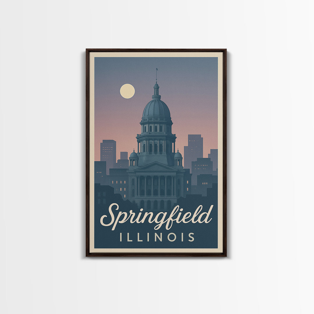 Springfield Travel Poster, Canvas Print, Classic Travel Poster Art, Springfield City Art, Mid Century Wall Art, Fine Art Print