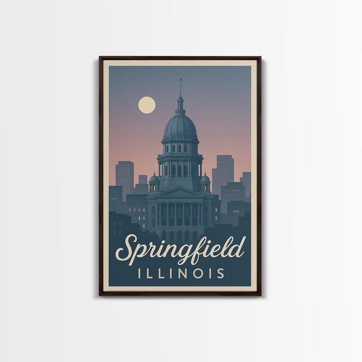 Springfield Travel Poster, Canvas Print, Classic Travel Poster Art, Springfield City Art, Mid Century Wall Art, Fine Art Print