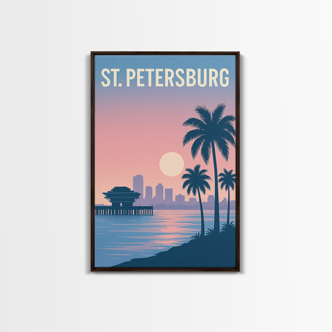 St Petersburg Florida Travel Poster, Canvas Print, Mid Century City Wall Art, St Petersburg Art Print, City Travel Prints, Travel Print