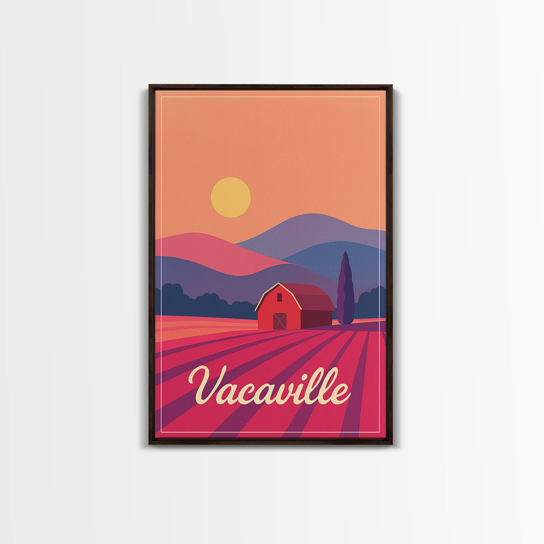 Vacaville California Travel Poster, Canvas Print, Mid Century City Wall Art, Vacaville Art Print, Travel Poster Set, Travel Poster Art