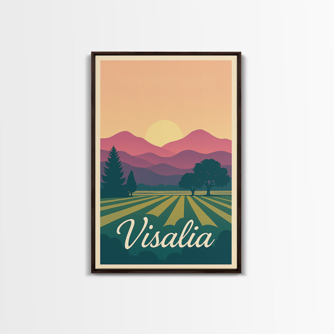 Visalia California Travel Poster, Canvas Print, Vintage Poster Art, Visalia Travel Art, Travel Poster Set, Travel Art Print, Fine Art Print