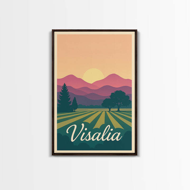 Visalia California Travel Poster, Canvas Print, Vintage Poster Art, Visalia Travel Art, Travel Poster Set, Travel Art Print, Fine Art Print