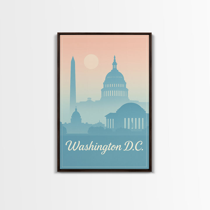 Washington DC Travel Poster, Canvas Print, Classic Travel Poster Art, Washington Travel Art, Travel Art Print, Living Room Wall Art