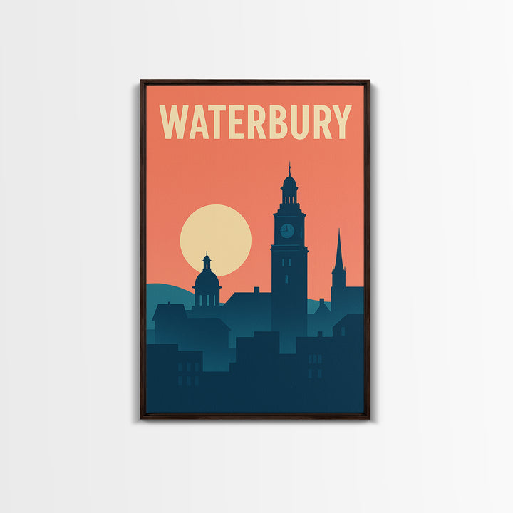 Waterbury Travel Poster, Canvas Print, Vintage Travel Poster Art, Waterbury Travel Art, Fine Art Print, Vintage Travel Print, Art Print