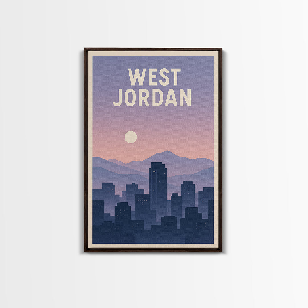 West Jordan Utah Travel Poster, Canvas Print, Vintage Travel Poster Art, West Jordan Travel Art, Travel Art Print, Travel Poster Art