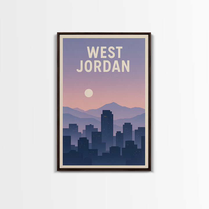 West Jordan Utah Travel Poster, Canvas Print, Vintage Travel Poster Art, West Jordan Travel Art, Travel Art Print, Travel Poster Art