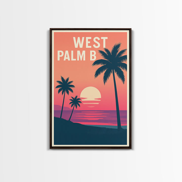 West Palm Beach Florida Travel Poster, Canvas Print, Vintage Travel Poster Art, West Palm Beach Art Print, City Art Print, Travel Poster Art