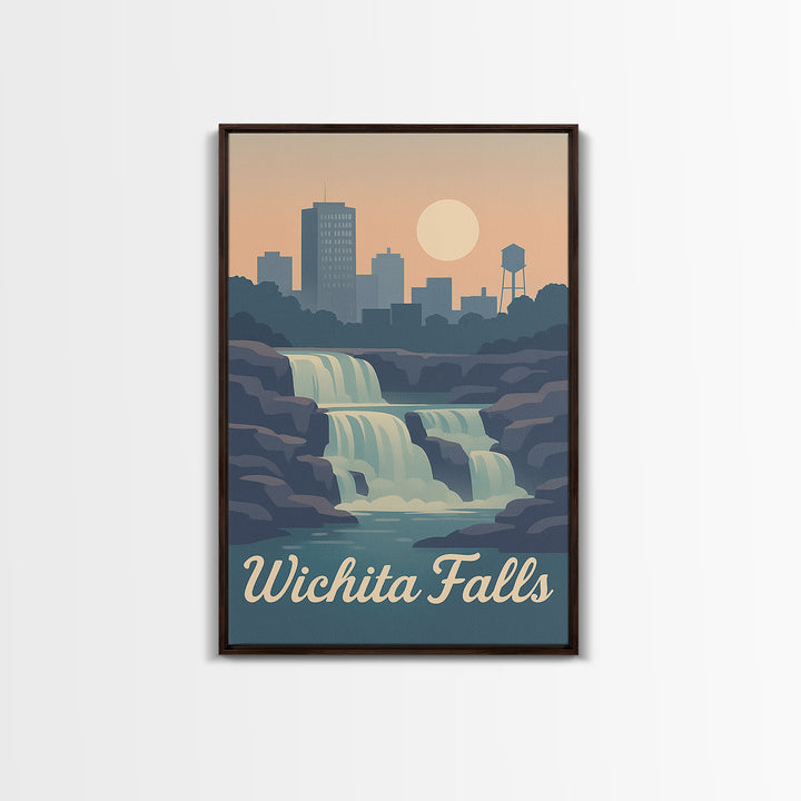 Wichita Falls Travel Poster, Canvas Print, Classic Travel Poster Art, Wichita Falls Art Print, Travel Poster Art, Travel Wall Decor