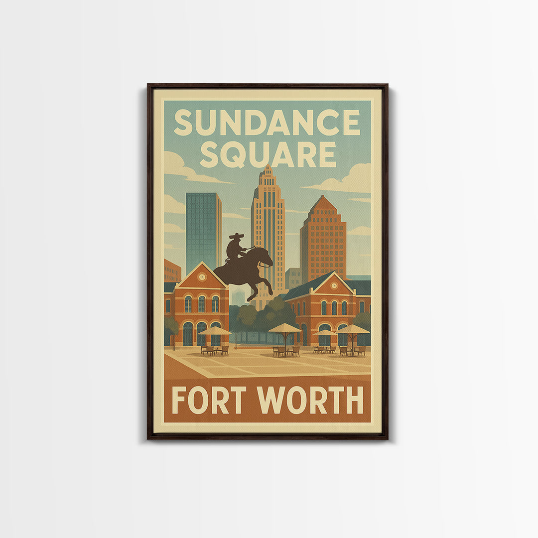 Fort Worth Texas Travel Poster, Canvas Print, Classic Retro Poster Art ...