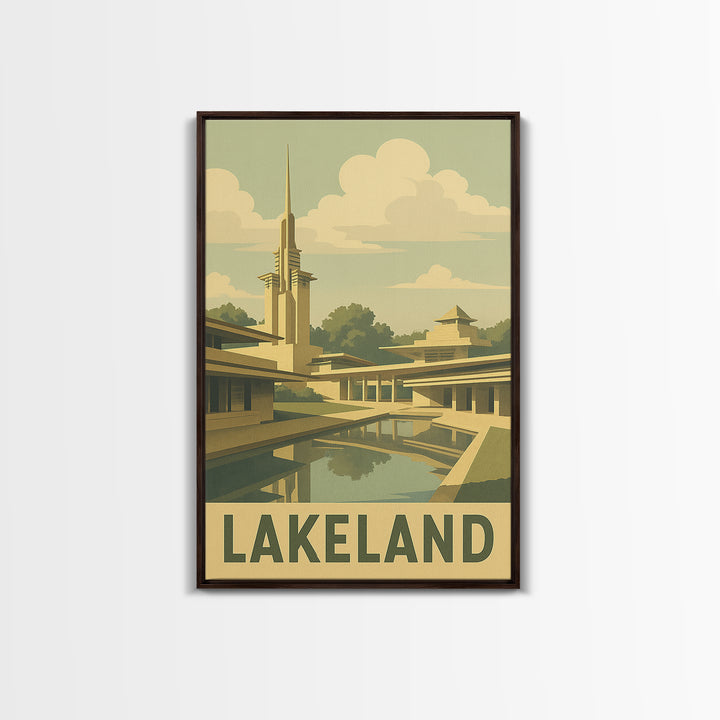 Lakeland Florida Travel Poster, Canvas Print, Old School Travel Poster, Lakeland Poster Print, Office Decor, Travel Art Print, Poster Print
