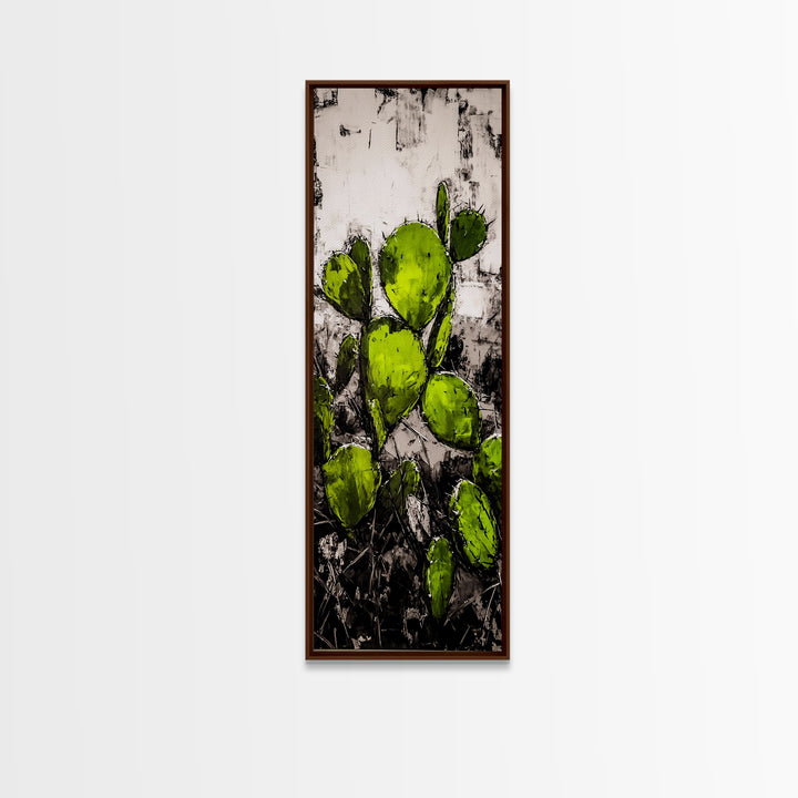 Distressed Canvas Print Cactus art southwest wall art desert landscape painting guest room art warm decor