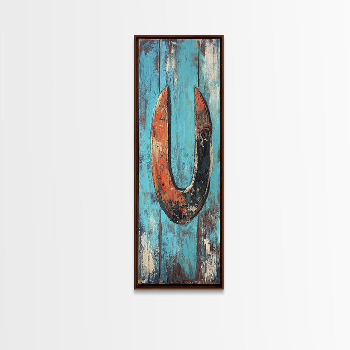 Rustic Horseshoe Art Framed Canvas Print Wabi Sabi Wall Art Farmhouse Decor Western Art Rustic Wall Art Above Sofa Art