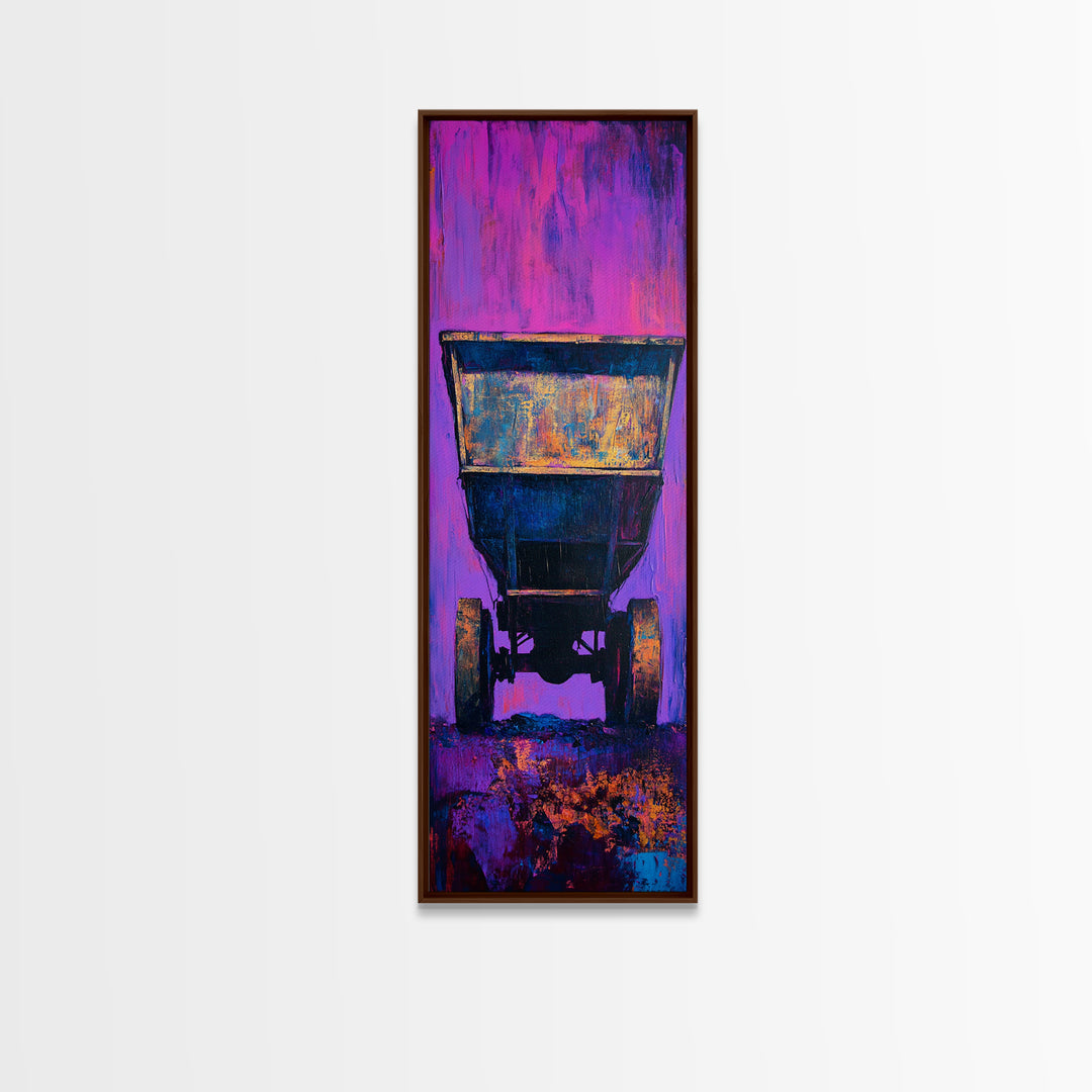 Abstract Mine Cart Framed Canvas Print custom car painting industrial decor rustic art moody art blotter art unique wall art extra wide art