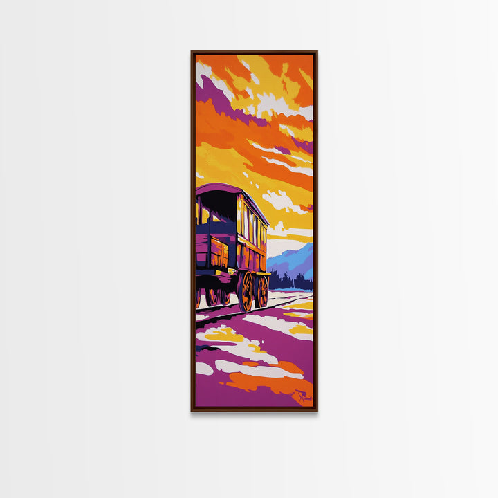 Colorful Sunset Wagon Canvas Print rustic art southwestern wall art farmhouse art boho art moody art above bed wall art