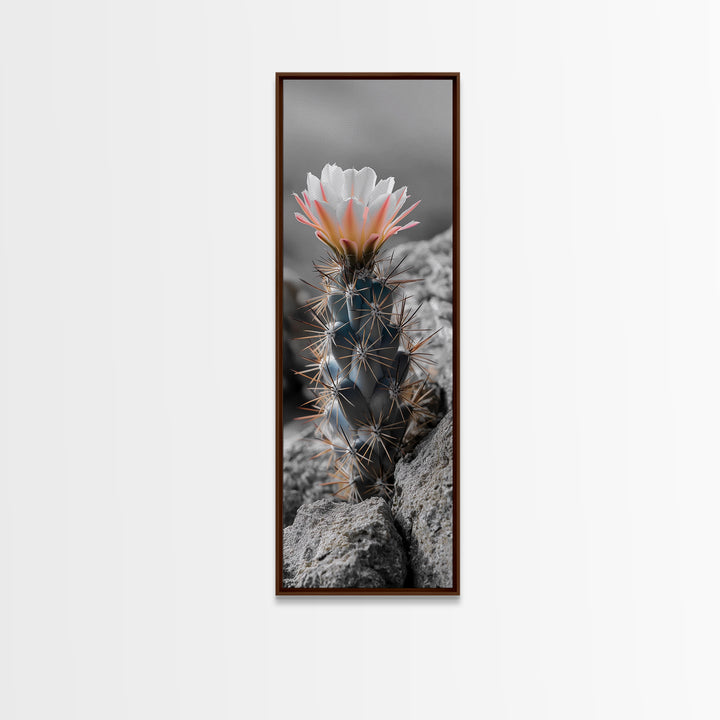 Cactus Bloom Desert Art Framed Canvas Print | Southwest Wall Art | Wildflower Painting | Botanical Prints | Boho Art | Nature Decor | Gift Idea