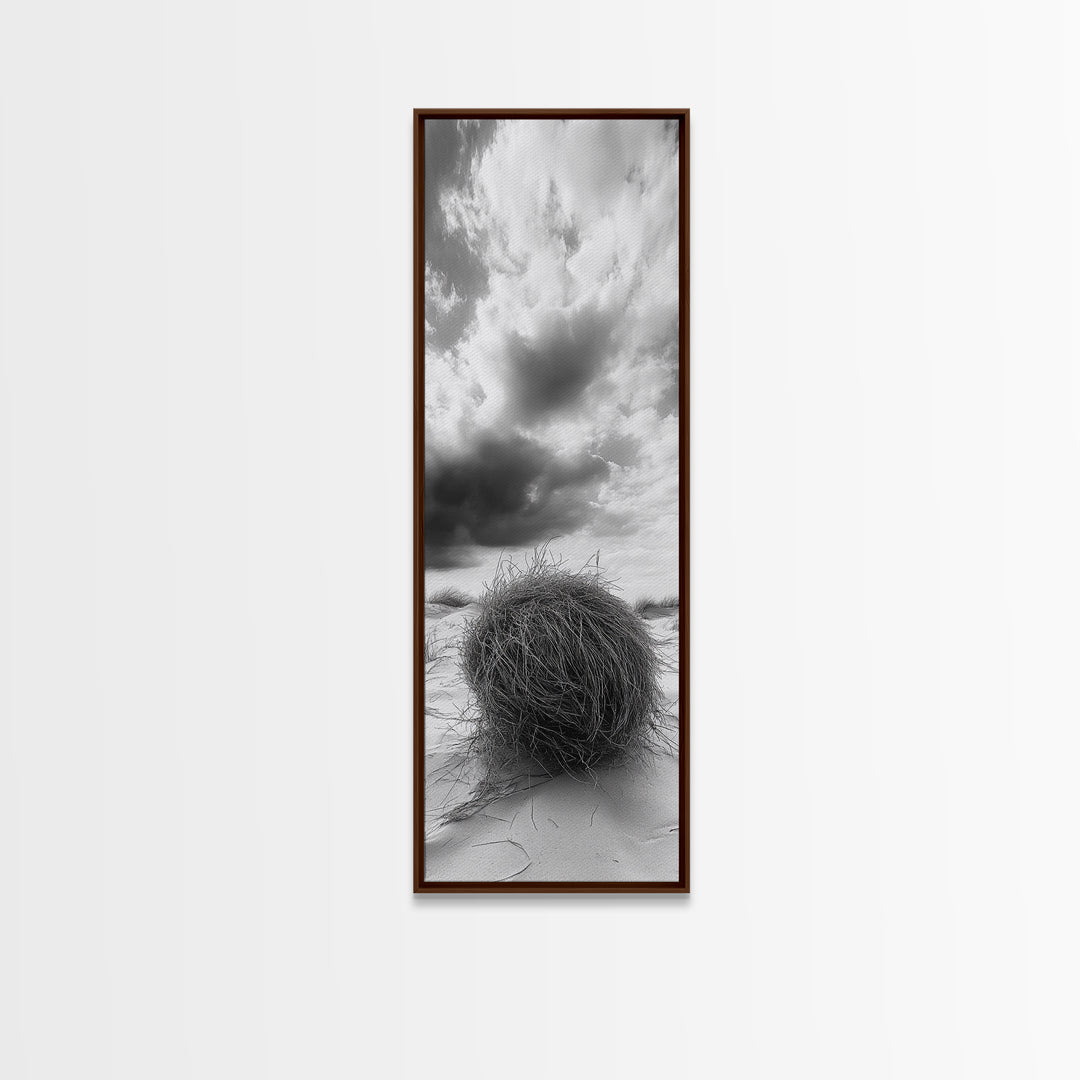 Tumbleweed Desert,Canvas Print, Rustic Southwest Wall Art, Moody Landscape Art, Extra Wide Art, Above Sofa Art, Farmhouse Decor