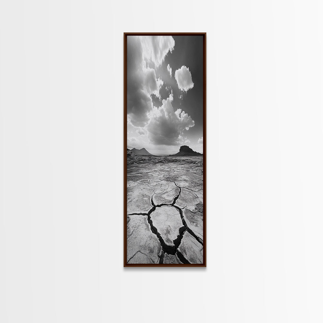 Desert Cracked Earth, Canvas Print, Moody Southwest Wall Art, Joshua Tree Art, Rustic Landscape Art, Extra Wide Art, Above Sofa