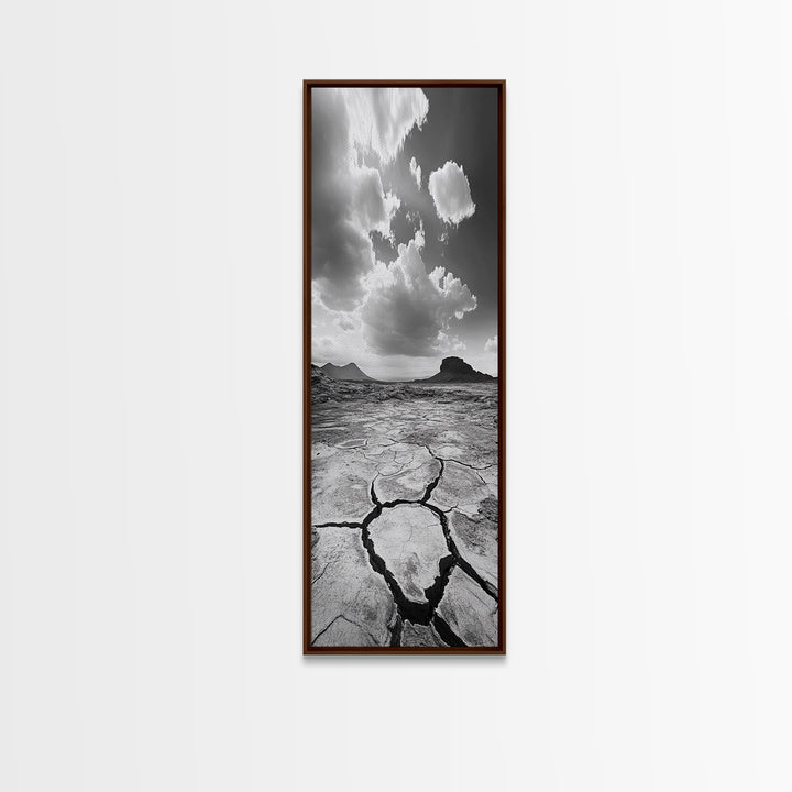 Desert Cracked Earth, Canvas Print, Moody Southwest Wall Art, Joshua Tree Art, Rustic Landscape Art, Extra Wide Art, Above Sofa